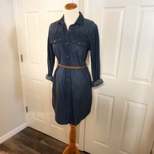NEW merona Dark indigo jean dress with belt